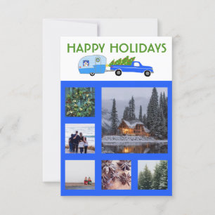 CUSTOM PHOTO Truck Camper Trailer Christmas Card