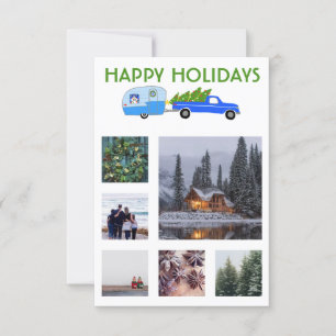 CUSTOM PHOTO Truck Camper Trailer Christmas Card