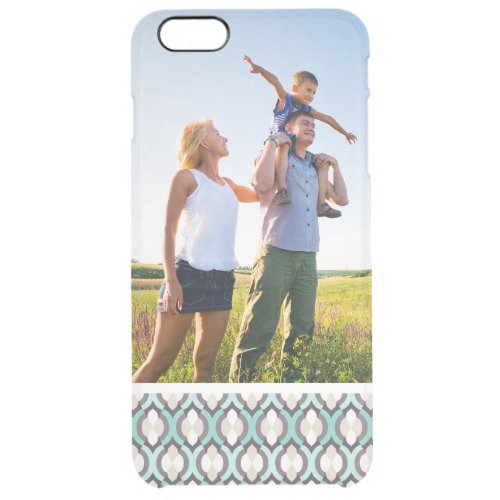 Custom Photo Turquoise Moroccan Pattern Clear iPhone 6 Plus Case