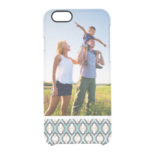 Custom Photo Turquoise Moroccan Pattern Clear iPhone 66S Case