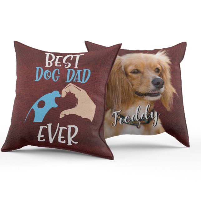 Custom Photo two sided-pillow Best Dog Dad Ever Throw Pillow (Creator Uploaded)