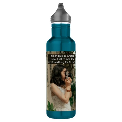 Custom Photo Two Sides Artwork Slogan Name 24oz Stainless Steel Water Bottle