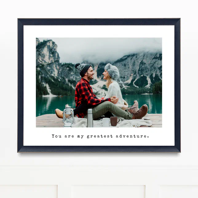 Custom Caption Card Custom Photo Typewriter Caption Poster | Zazzle