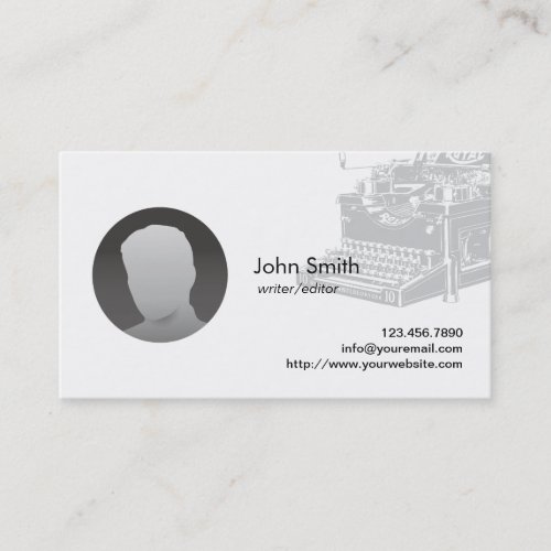 Custom Photo Typewriter Writer Business Cards