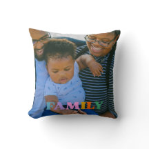 custom photo typography modern pretty Throw Pillow