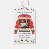 Custom Photo Ugly Christmas Sweater Gift Tags (Front)