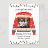 Custom Photo Ugly Christmas Sweater Postcard (Front)