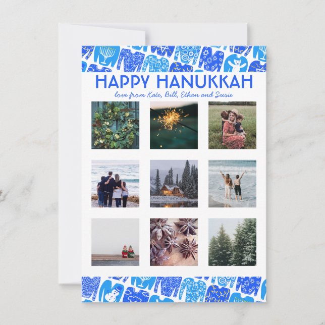 CUSTOM PHOTO Ugly Hanukkah Sweaters Cute Flat Card (Front)