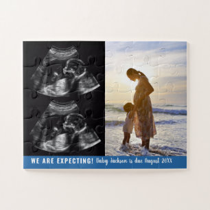 Custom Photo & Ultrasound Pregnancy Announcement Jigsaw Puzzle