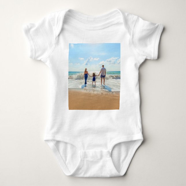 Custom Photo - Unique Your Own Design Personalized Baby Bodysuit (Front)