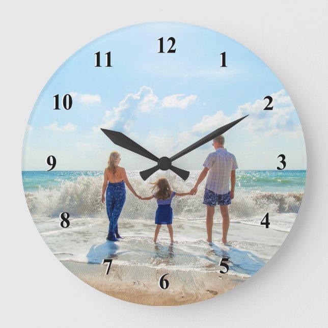 Custom Photo  Unique Your Own Design Personalized Large Clock (Front)