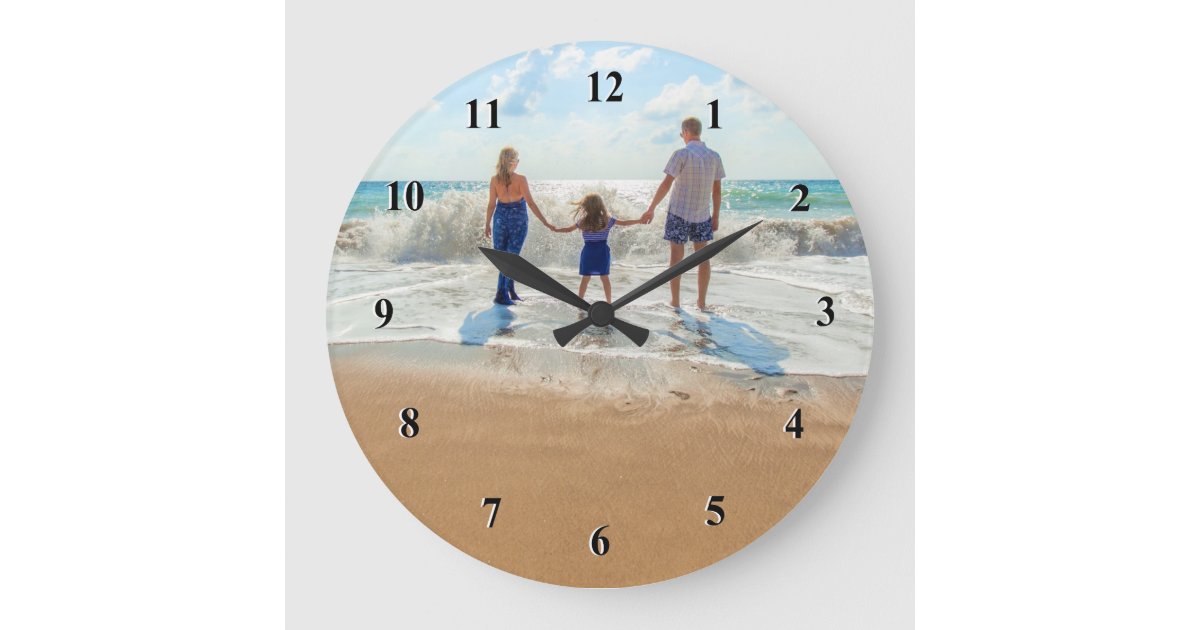 Custom Photo - Unique Your Own Design Personalized Large Clock | Zazzle