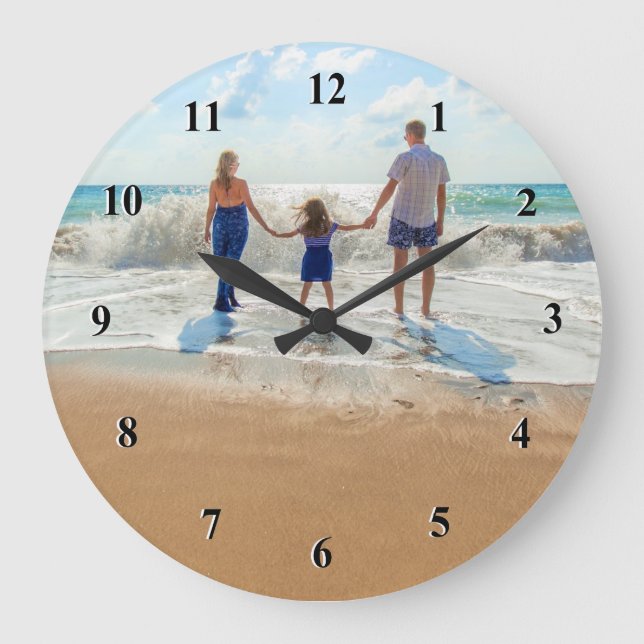 Custom Photo - Unique Your Own Design Personalized Large Clock (Front)