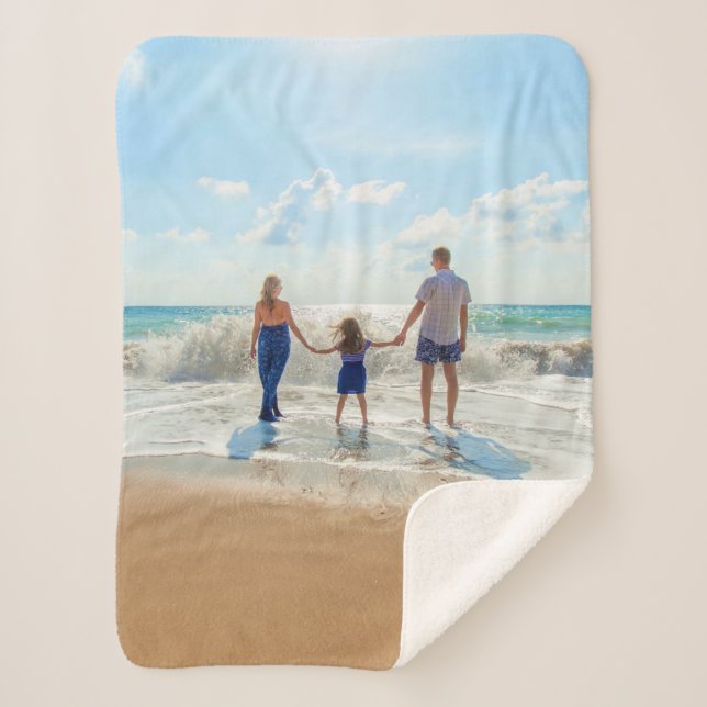 Custom Photo - Unique Your Own Design Personalized Sherpa Blanket (Front)