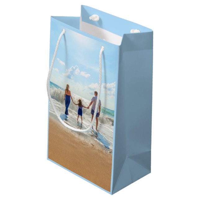 Custom Photo - Unique Your Own Design Personalized Small Gift Bag (Back Angled)