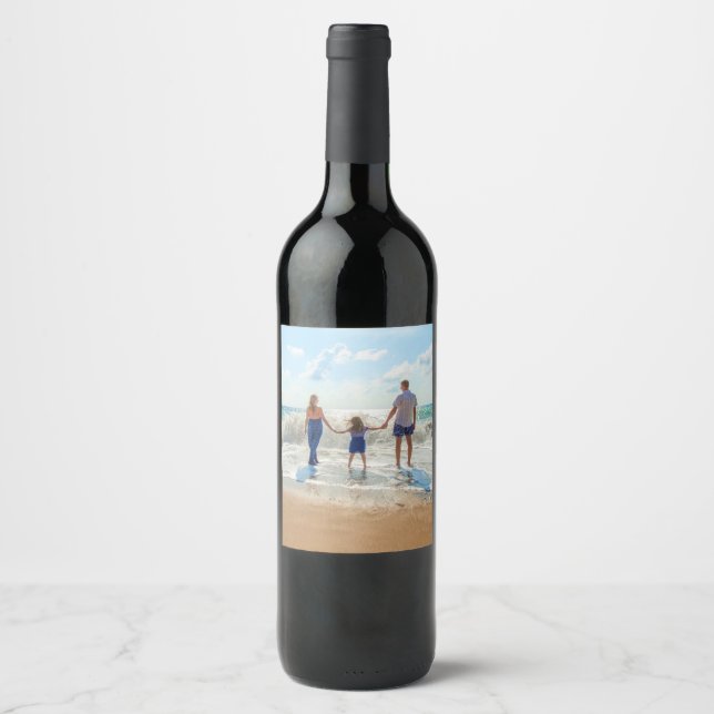Custom Photo - Unique Your Own Design Personalized Wine Label (Front)