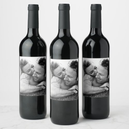 Custom Photo Upload Design Your Own Couple Picture Wine Label