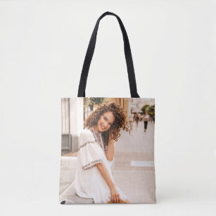 Personalised Double Side Photos Natural Soft Tote Bag 
