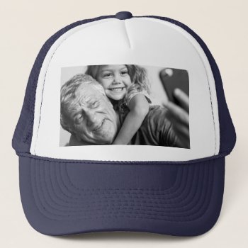 Custom Photo Upload Design Your Own Grandpa Trucker Hat by red_dress at Zazzle