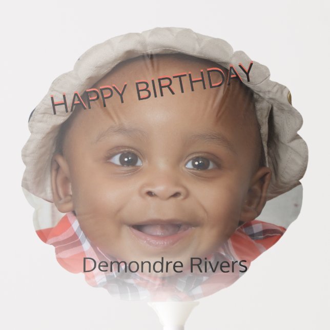 Custom Photo Upload 🎈 Monogram Baby Balloon (Front)