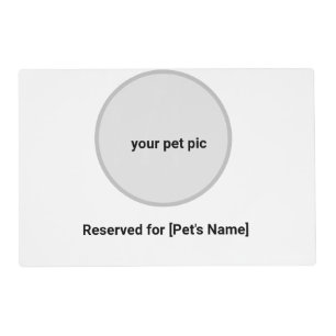 Custom Photo Upload Simple Pet Placemat with Name 