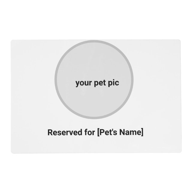 Custom Photo Upload Simple Pet Placemat with Name  (Front)