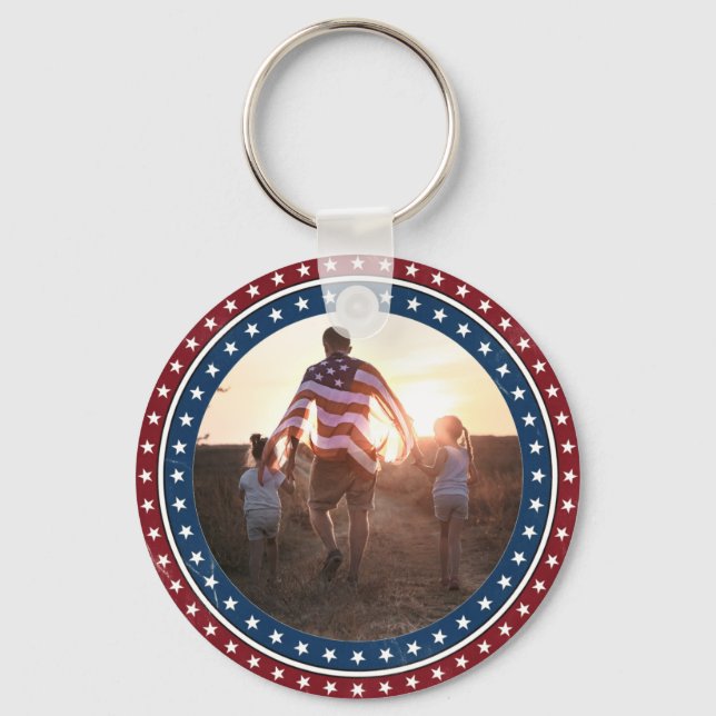Custom Photo USA 250 Anniversary Keychain (Back)