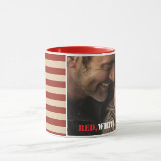 Custom Photo USA Flag Mug – Red White & You