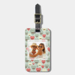 Custom Photo Valentine heart and mustache Luggage Tag