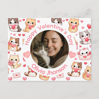 Custom Photo Valentine’s Day Cat Lover Postcard