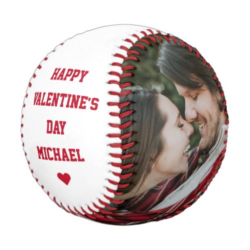 Custom Photo Valentines Day I love you Couple Baseball