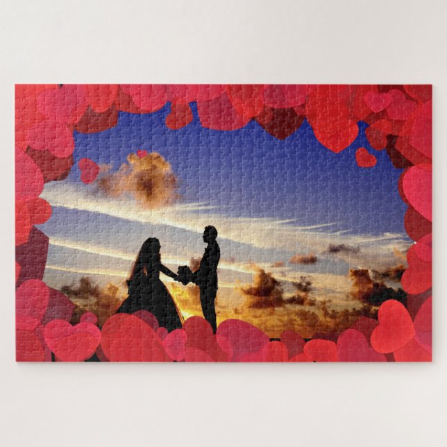Custom Photo Valentine's Jigsaw Puzzle (Horizontal)