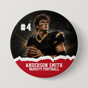Custom Photo Varsity Football Button Pin