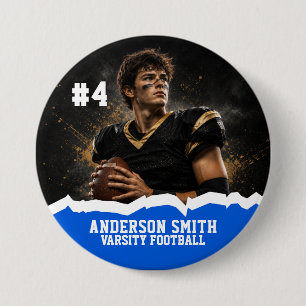 Custom Photo Varsity Football Button Pin