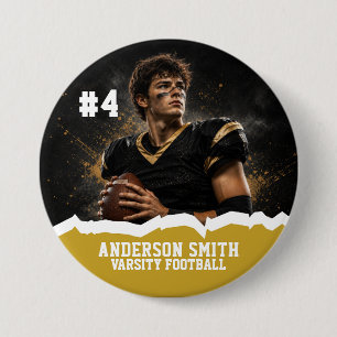 Custom Photo Varsity Football Button Pin