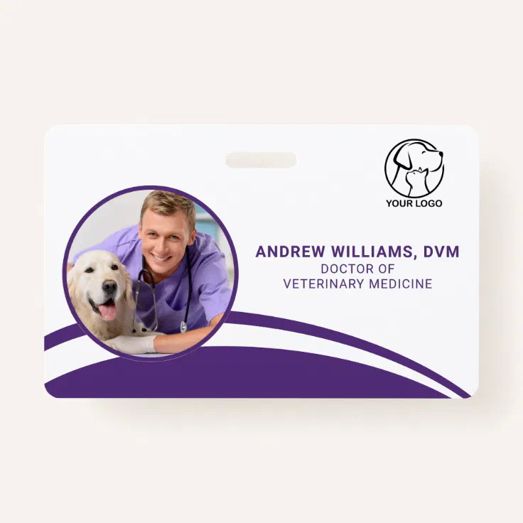 Custom Photo Veterinarian ID Badge | Zazzle