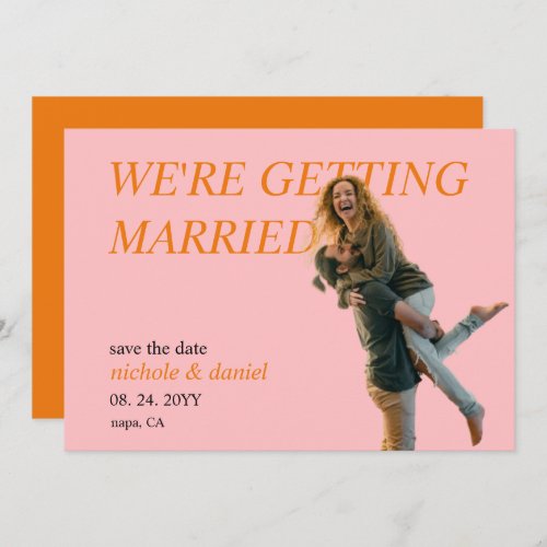 Custom Photo Vibrant Chic Wedding Save the Date  Invitation