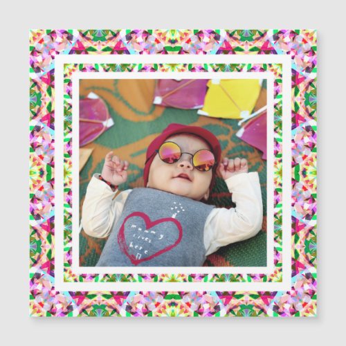 Custom Photo Vibrant Pink Happy Green Mothers Day