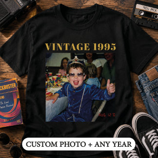 Custom Photo Vintage 1995 Birthday T-Shirt