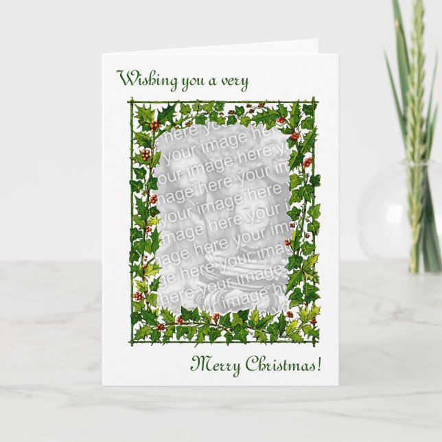 Custom Photo Vintage Christmas Card (Front)