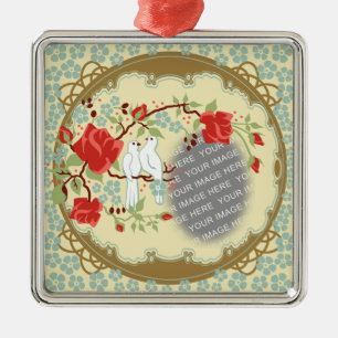 Custom Photo Vintage Inspired Love Metal Ornament