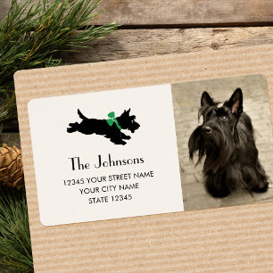 Custom Photo Vintage Scottie Dog Return Address Label