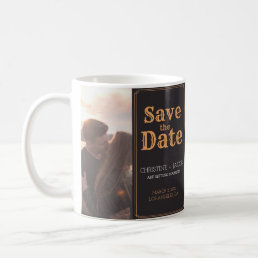 Custom Photo Vintage Style Save The Date Coffee Mug
