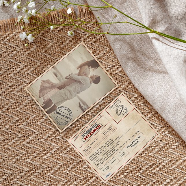 Custom Photo Vintage Wedding Old-Fashioned  Invitation (Creator Uploaded)