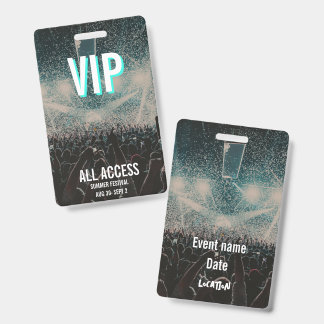 Custom PHOTO VIP All Access Concert Crowd Badge