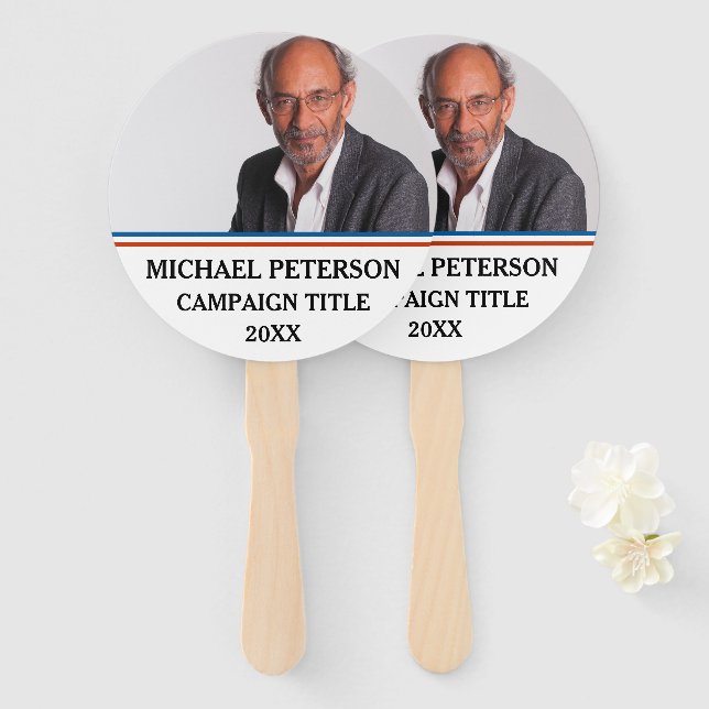 Custom Photo Vote Political Election Campaign  Hand Fan (Front and Back)