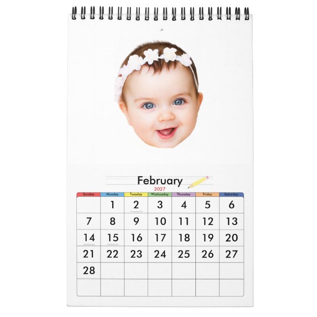 Custom Photo Wall Calendar 2026 All Months Print  (Feb 2027)