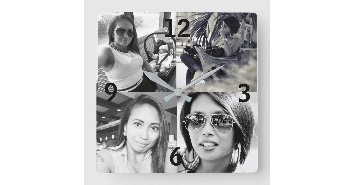 Custom photo wall clock zazzle