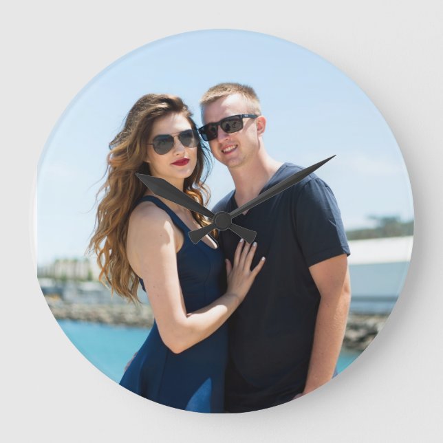 CUSTOM PHOTO WALL CLOCK WEDDING GIFT (Front)