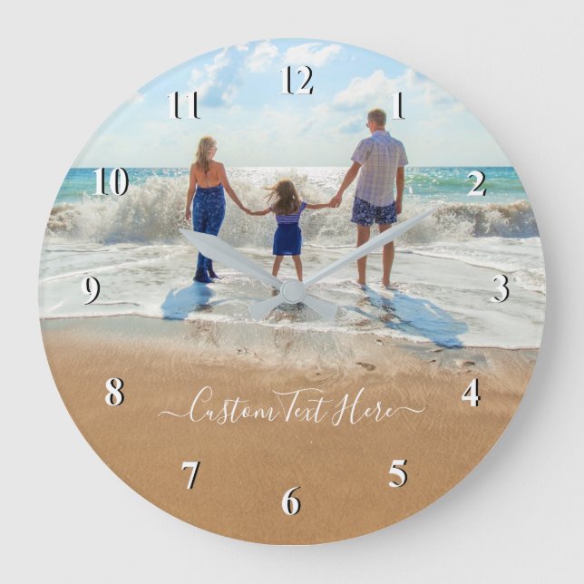 Custom Photo Wall Clock with Your Photos and Text (Front)